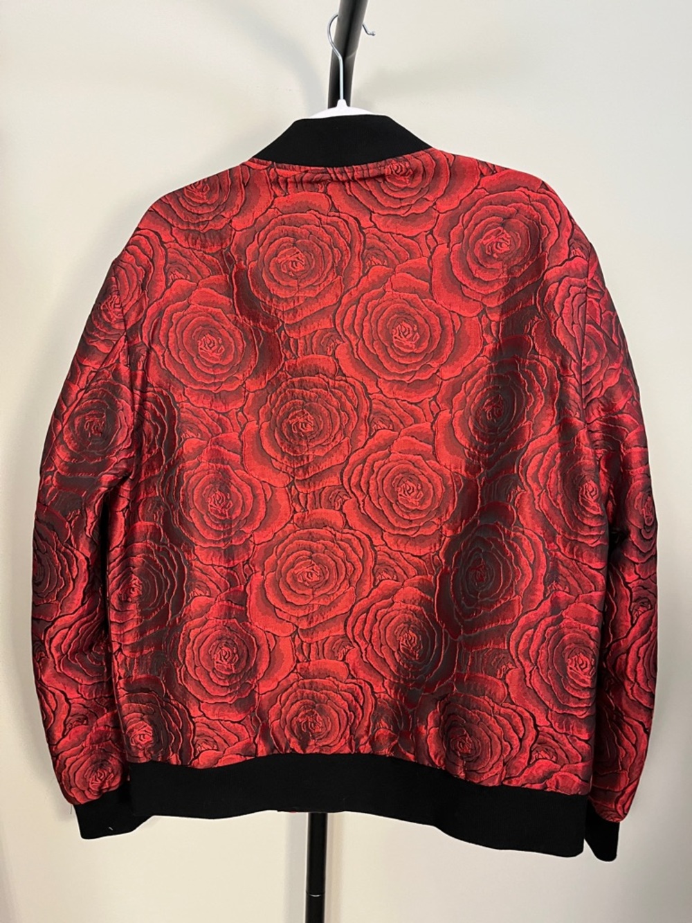 Artyzen Red Rose Woven Textured Jacquard Bomber Jacket Men’s Large - Picture 2 of 6